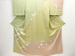 作家物　手描き友禅　枝花模様訪問着